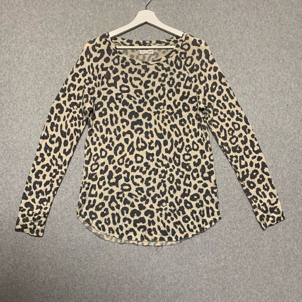 Grayson Threads leopard top womens medium long sleeve crewneck